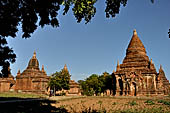 Bagan Myanmar. Cluster of red brick temples near Min myaw yaza  